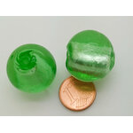PV-lot-21 perle vert verre ronde