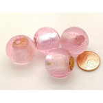 PV-lot-28 perle rose ronde verre