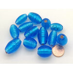 PV-lot-25 perle bleu verre argente