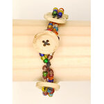 BRA11 bracelet tresse bouton rocaille