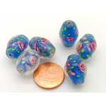 PV-lot-51 perles ovales bleues