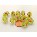 PV-lot-53 perles ovales jaunes