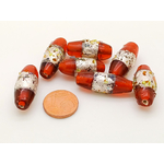PV-lot-48 perles ovales miel argente