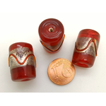 PV-lot-42 perles rouges tubes verre