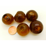 PV-lot-55 perles rondes marrons verre