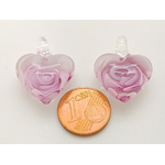 Pend-181-8 pendentif coeur rose verre