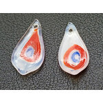 Pend-424 pendentif mini goutte blanc rouge