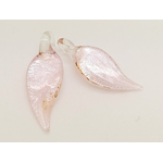 Pend-428-1 pendentif goutte rose verre