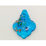 Pend-425-1 pendentif mini trefle bleu verre lampwork