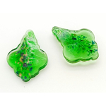Pend-425-2 pendentif mini trefle vert dore