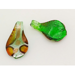 Pend-423-2 pendentif mini goutte rouge argent lampwork