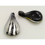 Pend-429-2 pendentif goutte noir argent lampwork