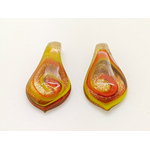 Pend-438 pendentif mini goutte volute rouge verre