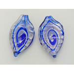 Pend-443 pendentif mini goutte volute bleu argente