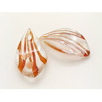 Pend-446 pendentif mini goutte argente marron verre