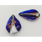 pendentif mini goutte marine dore lampwork Pend-457