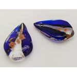 mini pendentif goutte marine dore verre Pend-457