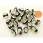 PV-lot-52 perles verre noires ovales