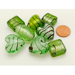 PV-lot-72 perles verre vertes noires lampwork