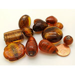 PV-lot-64 perles verre marron