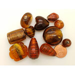 PV-lot-64 perles verre marron lampwork