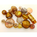 PV-lot-65 perles verre marron lampwork