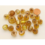 PV-lot-68 perles verre marron rondes lampwork