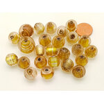 PV-lot-68 perles verre marron rondes