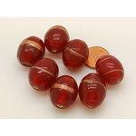 PV-lot-82 perles verre rouges dorees