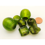 PV-lot-89 perles verre vertes lampwork