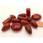 PV-lot-76 perle verre rouge mix formes