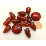 PV-lot-76 perle verre rouge fonce