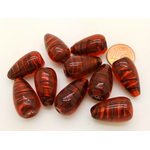 PV-lot-78 perle verre marron fonce goutte
