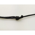 collier monte fil coton cire 15mm noir noeud