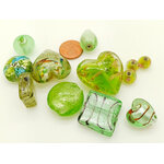 PV-lot-97 perles verre lampwork verte