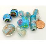 PV-lot-99 perles verre bleu clair