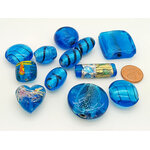 PV-lot-100 perles verre bleu vif