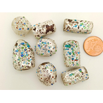 PV-lot-101 perles verre argente mutlti