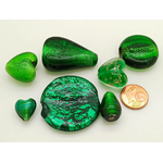 PV-lot-108 perles verre vert emeraude