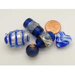 PV-lot-110 perles verre bleu fonce