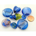 PV-lot-111 perles verre bleu fonce