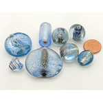 PV-lot-112 perles verre bleu fonce lampwork