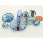 PV-lot-112 perles verre bleu fonce mix