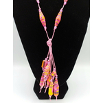 COL05 collier perle papier rose