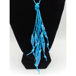 COL07 collier bleu  perle papier