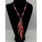 COL11 collier rose noeud reglable