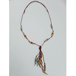 COL25 collier marron perles en papier reglable