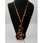 COL24 collier marron perles en papier