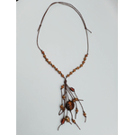 COL24 collier perles en papier marron
