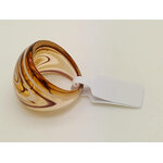 bague bijoux en verre lampwork marron